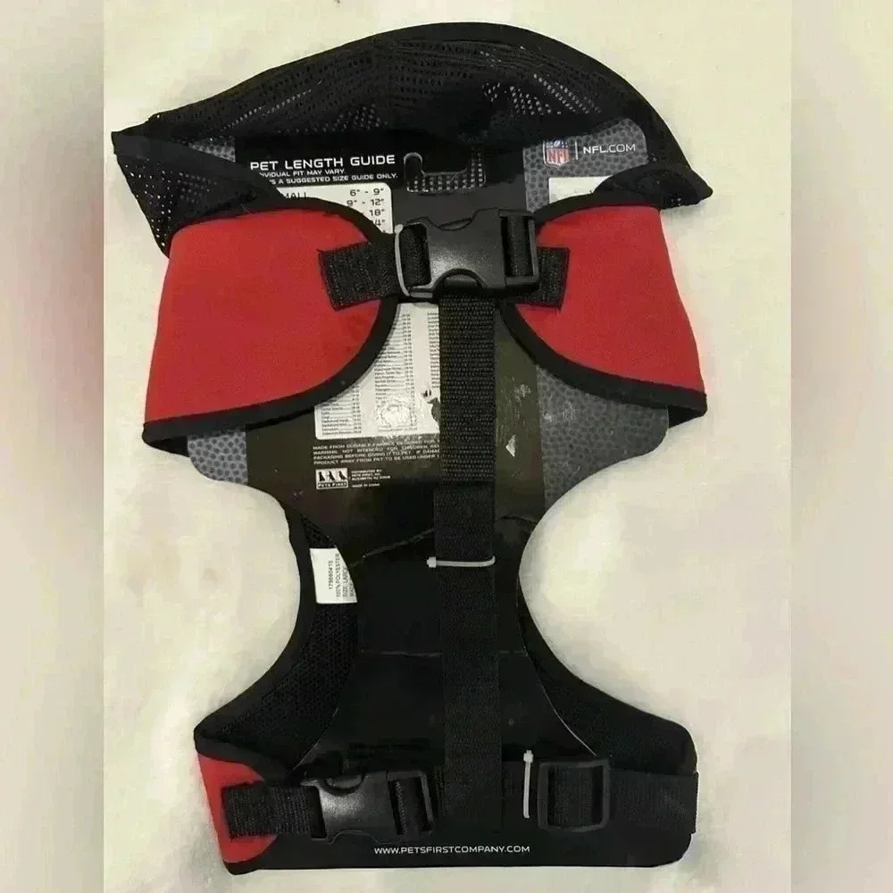 Atlanta Falcons NFL Football Pets First Dog Harness With Mesh Hoodie Sz L 20-24”